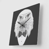 Classy Eagle Portrait Vierkante Klok (Hoek)