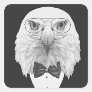 Classy Eagle Portrait Vierkante Sticker