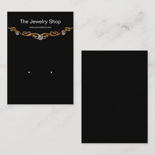 Classy Earning Jewelry Display Cards Visitekaartje (Voorkant / Achterkant)