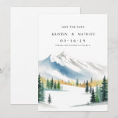 Classy Editable Mountain Save The Date (Voorkant / Achterkant)