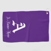 Classy Editable Name en Initiaal Golf Towel Golfhanddoek (Horizontaal)