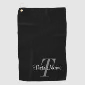 Classy Editable Name & Initiaal Golf Towel Golfhanddoek (Voorkant)