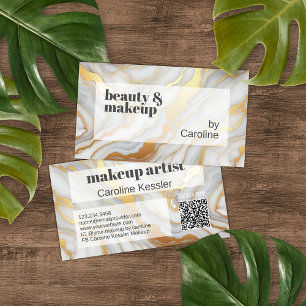 Classy Eenvoudig Grijs Wit Goud Marmeren Kunstpatr Visitekaartje