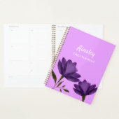 Classy eenvoudige paarse bloemen elegant aanpasbaa planner (Display)