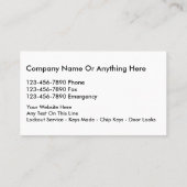 Classy eenvoudige slotenmaker Visitekaartjes (Achterkant)