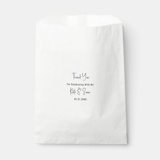 Classy eenvoudige witte bruiloft bedankzakje (Voorkant)