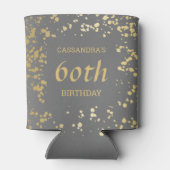 Classy Egypt Gold Sprinkles Grijs Verjaardag Blikjeskoeler (Achterkant)