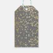 Classy Egypt Gold Sprinkles Grijs Verjaardag Cadeaulabel (Achterkant)