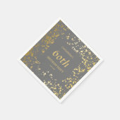 Classy Egypt Gold Sprinkles Grijs Verjaardag Servet (Hoek)