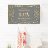 Classy Egypt Gold Sprinkles Grijs Verjaardag Spandoek (Insitu)