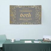 Classy Egypt Gold Sprinkles Grijs Verjaardag Spandoek (Beurs)