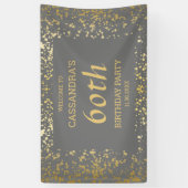Classy Egypt Gold Sprinkles Grijs Verjaardag Spandoek (Verticaal)
