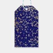 Classy Egypt Gold Sprinkles Navy Blue Verjaardag Cadeaulabel (Achterkant)