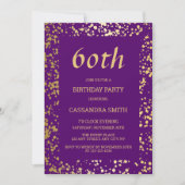 Classy Egypt Gold Sprinkles Paarse Verjaardag Kaart (Voorkant)