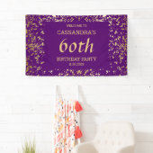 Classy Egypt Gold Sprinkles Paarse Verjaardag Spandoek (Insitu)