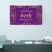 Classy Egypt Gold Sprinkles Paarse Verjaardag Spandoek (Beurs)