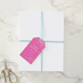 Classy Egypt Gold Sprinkles Roze Verjaardag Cadeaulabel (Met Touw)