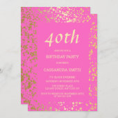 Classy Egypt Gold Sprinkles Roze Verjaardag Kaart (Voorkant / Achterkant)