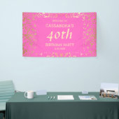 Classy Egypt Gold Sprinkles Roze Verjaardag Spandoek (Beurs)