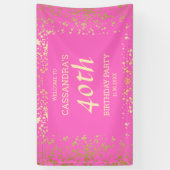 Classy Egypt Gold Sprinkles Roze Verjaardag Spandoek (Verticaal)