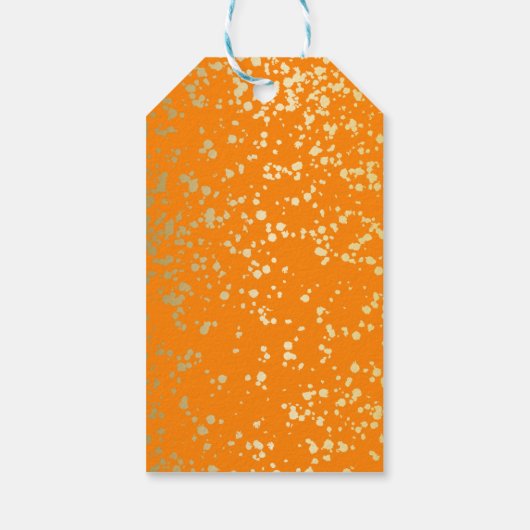 Classy Egypt Gold Sprinkles Sinaasappel Dank u Cadeaulabel (Achterkant)