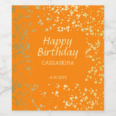 Classy Egypt Gold Sprinkles Sinaasappel Verjaardag Wijn Etiket (Enkel label)