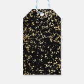 Classy Egypt Gold Sprinkles Zwart Verjaardag Cadeaulabel (Achterkant)