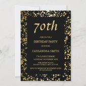 Classy Egypt Gold Sprinkles Zwart Verjaardag Kaart (Voorkant)