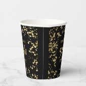 Classy Egypt Gold Sprinkles Zwart Verjaardag Papieren Bekers (Rechts)