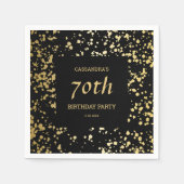 Classy Egypt Gold Sprinkles Zwart Verjaardag Servet (Voorkant)