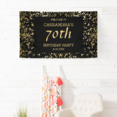 Classy Egypt Gold Sprinkles Zwart Verjaardag Spandoek (Insitu)