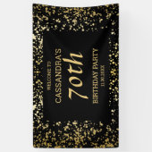 Classy Egypt Gold Sprinkles Zwart Verjaardag Spandoek (Verticaal)