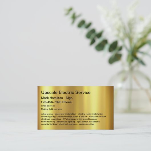 Classy Electricia Services Modern Visitekaartje (Staand voorkant)