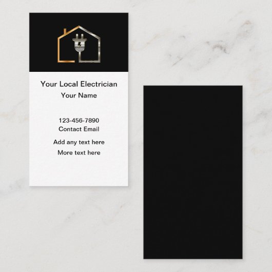 Classy Electrician Theme Vertical Business Cards Visitekaartje (Voorkant / Achterkant)
