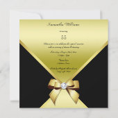 Classy Elegance Gold & Black 55th Birthday Party Kaart (Achterkant)
