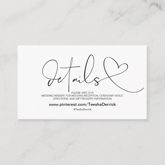 Classy Elegance-website - Versluitingskaart Informatiekaartje (Voorkant)