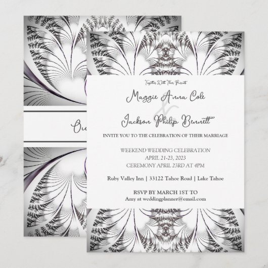 Classy Elegance Wedding Invitation Kaart (Voorkant / Achterkant)
