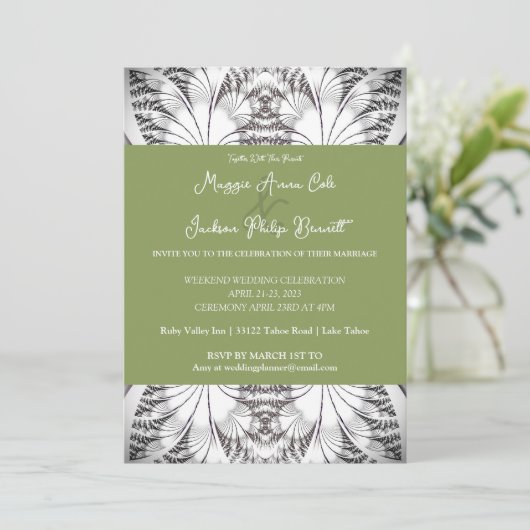 Classy Elegance Wedding Invitation Kaart (Staand voorkant)