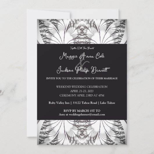 Classy Elegance Wedding Invitation Kaart (Voorkant)