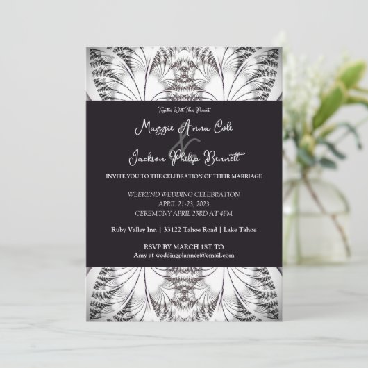 Classy Elegance Wedding Invitation Kaart (Staand voorkant)