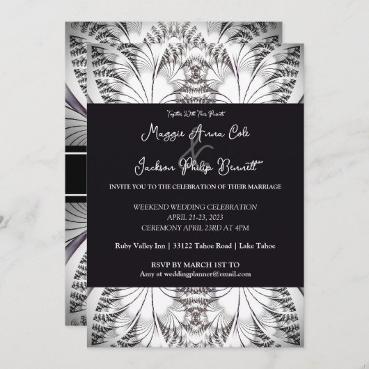 Classy Elegance Wedding Invitation Kaart (Voorkant / Achterkant)
