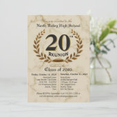 Classy Elegant 20e High School Reünie - 2 dagen Kaart (Staand voorkant)