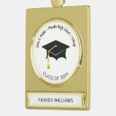 Classy Elegant Afstudeerder Pet School Afstuderen  Verguld Banner Ornament (Links)