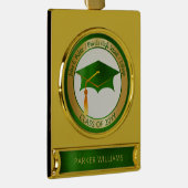 Classy Elegant Afstudeerder Pet School Afstuderen  Verguld Banner Ornament (Rechts)