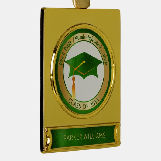 Classy Elegant Afstudeerder Pet School Afstuderen Verguld Banner Ornament (Rechts)