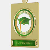 Classy Elegant Afstudeerder Pet School Afstuderen  Verguld Banner Ornament (Links)