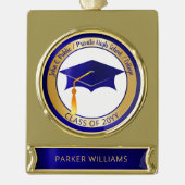 Classy Elegant Afstudeerder Pet School Afstuderen  Verguld Banner Ornament (Voorkant)