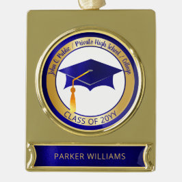 Classy Elegant Afstudeerder Pet School Afstuderen  Verguld Banner Ornament