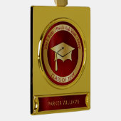Classy Elegant Afstudeerder Pet School Afstuderen  Verguld Banner Ornament (Rechts)