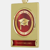 Classy Elegant Afstudeerder Pet School Afstuderen  Verguld Banner Ornament (Links)